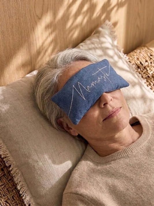 Namaste Embroidered Linen and Lavender Eye Pillow