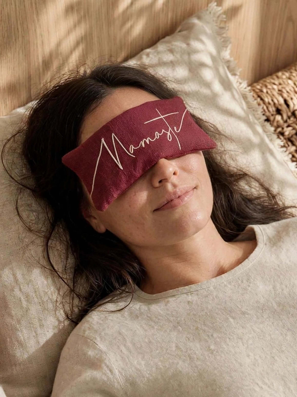 Namaste Embroidered Linen and Lavender Eye Pillow