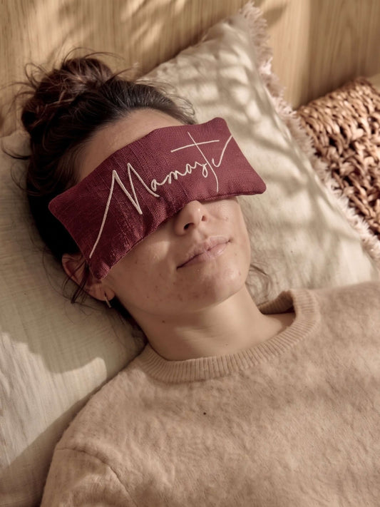 Namaste Embroidered Linen and Lavender Eye Pillow