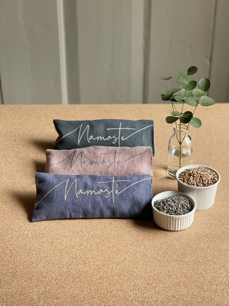 Namaste Embroidered Linen and Lavender Eye Pillow