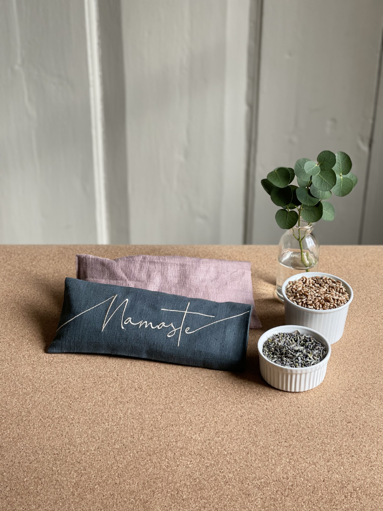 Namaste Embroidered Linen and Lavender Eye Pillow